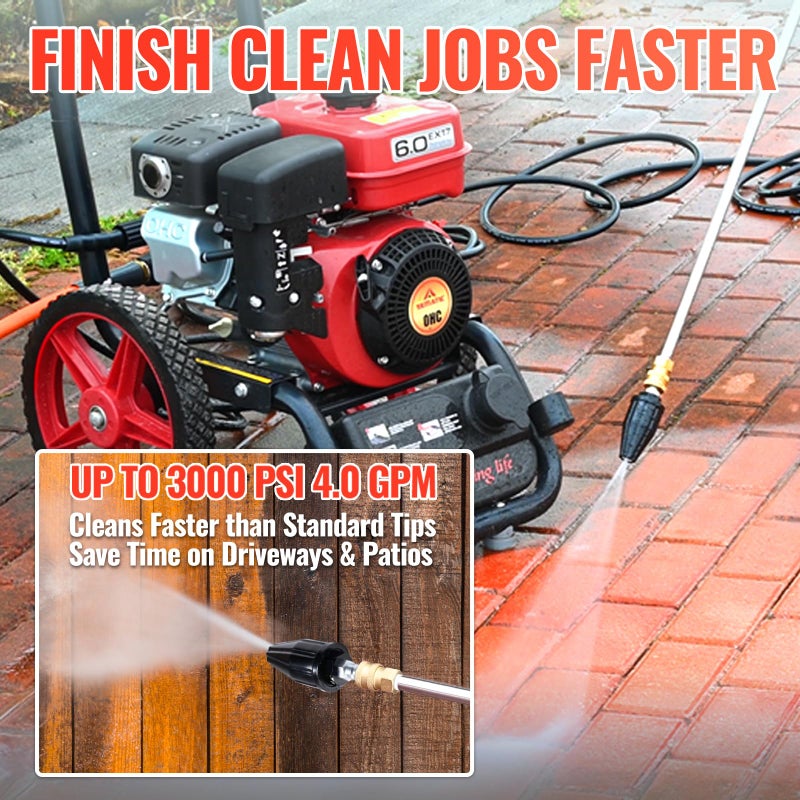 YAMATIC Pressure Washer Tips Turbo Nozzle, 360Â° Rotating Spray Turbo 3000 PSI 4.0GPM with 1/4" Quick Connector, Compatible with Ryobi, Greenworks, Craftsman, Troybilt, Simpson - Image 5
